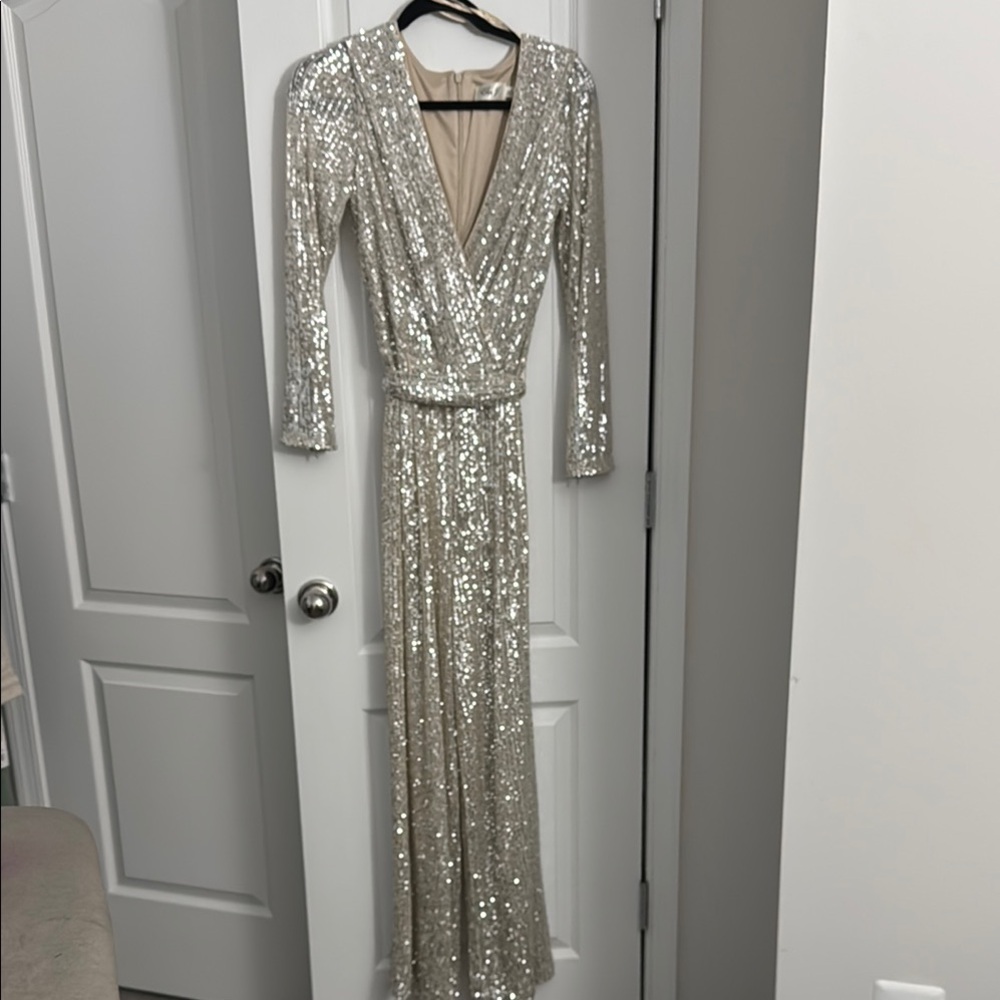 Elegant Silver Sequin Dress